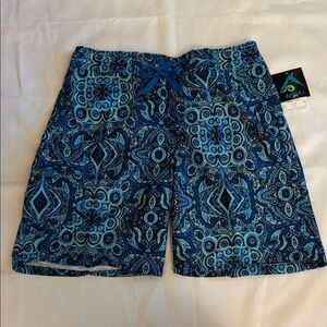 Kanu Surf Patterned Hybrid Board Shorts Blue / Black Men Size 1X